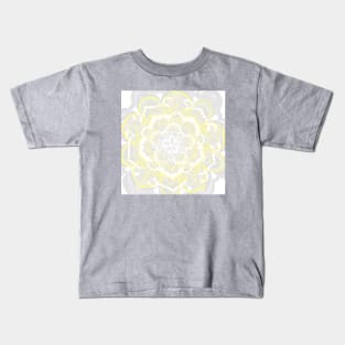 Woven Fantasy - Yellow, Grey & White Mandala Kids T-Shirt